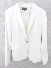 ◇ INDIVI インディヴィ 長袖 テーラード ジャケット 38 ホワイト *  【1002797438737】