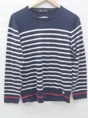◇ BEAMS HEART ビームス ハート ボーダー　コットン　ニット 長袖 セーター S ネイビー　ホワイト レディース  【中古】 【1002797533531】