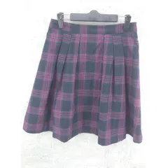 ◇ MACKINTOSH PHILOSOPHY マッキントッシュフィロソフィー チェック 膝下丈 フレア スカート 38 ネイビー レッド レディース  【中古】 【1002798079304】