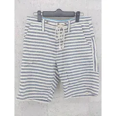 ◇ EDWIN エドウィン ストライプ ハーフ ショート パンツ S ホワイト ブルー #  【1002797740953】