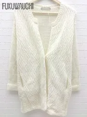 ◇ A day in the life UNITED ARROWS 長袖 ロング ニット カーディガン アイボリー系 *  【1002798713239】