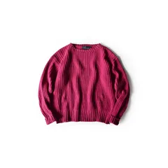 90s 80s ralph lauren ラルフローレン　ピンク　リブ編み　コットンニット　無地　ポニー無し　完全無地