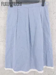 ◇ J.PRESS ジェイプレス レース ロング フレア スカート 11 ブルー *  【1002798741836】