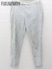 ◇ Adam et Rope アダム エ ロペ ストライプ パンツ 38 ホワイト ライトブルー *  【1002798781320】