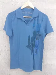 ◇ Calvin Klein カルバン クライン プリント 半袖 ポロシャツ S ネイビー * 1002798809185 【中古】 【1002798809185】