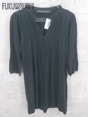 ◇ Ray BEAMS レイ ビームス 七分袖 ミニ チュニック ワンピース ブラック *  【1002798853089】