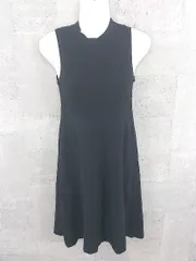 ◇ Lily Brown リリー ブラウン リブ ノースリーブ ミニ ワンピース F ブラック *  【1002798852099】