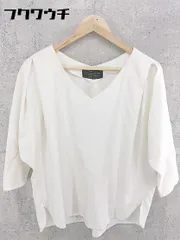 ◇ nano universe ナノユニバース Vネック 長袖 カットソー サイズF ホワイト レディース 【中古】 【1002798899872】