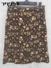 ◇ Aylesbury アリスバーリー 花柄 フラワー 膝丈 スカート ブラウン レディース 【中古】 【1002798890404】
