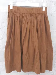 ◇ MACPHEE マカフィー トゥモローランド ウエストゴム 膝丈 ギャザー スカート 36 ブラウン * 1002799221498 【中古】 【1002799221498】