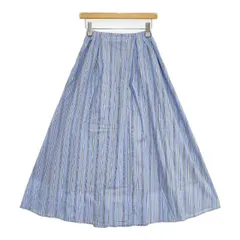 N.Natural Beauty Basic  ストライプミモレスカート 定価10120円 ロングスカート ブルー レディース エヌナチュラルビューティベーシック【中古】5-1221M∞