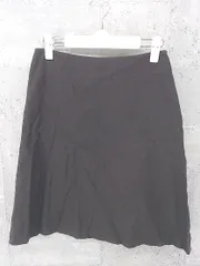 ◇ Adam et Rope’ アダム エ ロペ サイドジップ 膝丈 フレア スカート 38 ブラウン * 1002799269056 【中古】 【1002799269056】