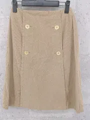 ◇ SONIA RYKIEL ソニアリキエル バックジップ コーデュロイ 膝丈 台形 スカート 32 ブラウン *  【1002799327220】