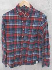 ◇ URBAN RESEARCH DOORS アーバンリサーチ ドアーズ ボタンダウン BD 長袖 チェック シャツ 40 レッド マルチ * 1002799330992 【中古】 【1002799330992】