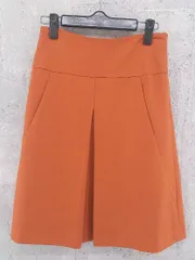◇ NATURAL BEAUTY ナチュラルビューティー 膝丈 台形 スカート 38 オレンジ *  【1002799352093】