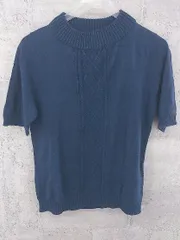 ◇ NEWYORKER ニューヨーカー タグ付き 半袖 ニット セーター M ネイビー *  【1002799348928】