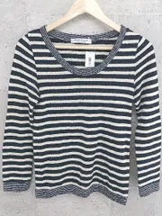 ◇ BEAUTY & YOUTH ビューティアンドユース UNITED ARROWS ボーダー ニット 長袖 セーター ブラック アイボリー *  【1002799370103】