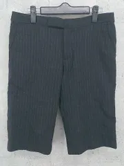 ◇ HUMAN WOMAN ヒューマンウーマン ストライプ ハーフ ショート パンツ 3 ブラック * 1002799378789 【中古】 【1002799378789】