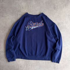 90sLottoロット刺繍ロゴスウェットネイビークルーネック - メルカリ
