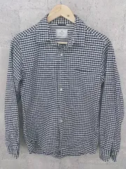 ◇ nano universe ナノユニバース ギンガムチェック 長袖 シャツ S ブラック ホワイト レディース  【中古】 【1002799437899】