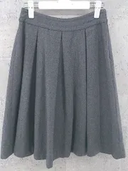 ◇ ELLE planete 膝丈 フレア スカート 38 グレー *  【1002799488297】