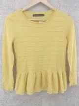 ◇ green label relaxing グリーンレーベルリラクシング ウール　混 ペプラム 長袖 セーター イエロー系 *  【1002799581394】