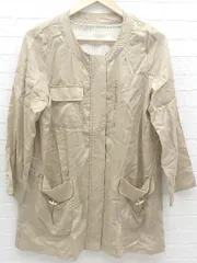 ◇ JILLSTUART ジル スチュアート 長袖 ノーカラー ビジュー ジップアップ ジャケット S ベージュ *  【1002799766371】のサムネイル