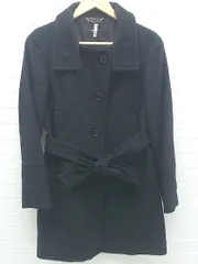 ◇ INED イネド ベルト付 長袖 コート 9 ブラック *  【1002799771276】