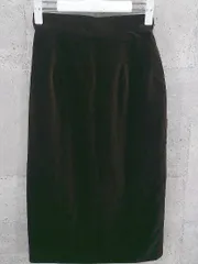 ◇ 伊太利屋 バックジップ　ベロア 膝下丈 タイト スカート 11B2 ブラウン *  【1002799779449】のサムネイル