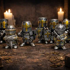 【中世十字軍】ナイトフィギュア 4体セット 各2種 ヨーロッパ騎士団ヴィンテージオブジェ