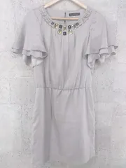 ◇ green label relaxing グリーンレーベルリラクシング UNITED ARROWS 半袖 膝丈 ワンピース グレー *  【1002799786812】