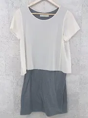 ◇ BEAUTY & YOUTH ビューティアンドユース UNITED ARROWS レイヤード調 半袖 膝丈 ワンピース ベージュ グレー *  【1002799791748】