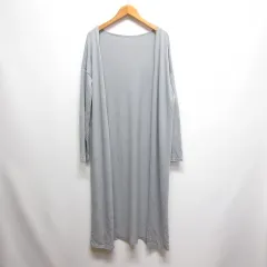 クリカ KURICA 長袖 ロング サマーニット カーディガン グレー ボタンなし
