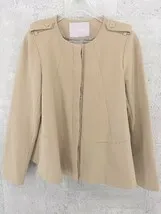 ◇ 31 Sons de mode トランテアン ソン ドゥ モード 長袖 ノーカラー ジャケット 38 ベージュ *  【1002799925327】
