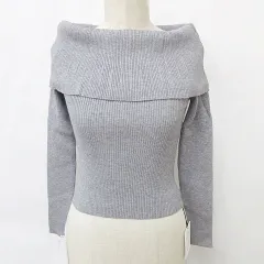 グレイル GRL ニット プルオーバー 長袖 オフタートル グレー S