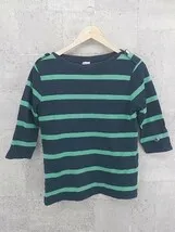 ◇ Champion チャンピオン ボーダー 七分袖 Tシャツ カットソー M ネイビー グリーン *  【1002799961899】