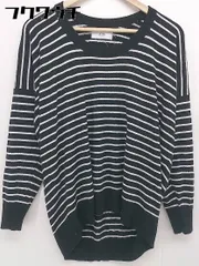 ◇ AZUL BY MOUSSY アズールバイマウジー ボーダー 長袖 ニット セーター サイズS ブラック ホワイト レディース 【中古】 【1102150004668】