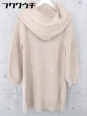■ anatelier アナトリエ 長袖 ミニ ニット チュニック ワンピース サイズ38 ベージュ系 レディース  【1104230006333】
