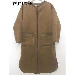 ■ Andemiu アンデミュウ リバーシブル ボア パイピング 長袖 コート サイズF ブラウン レディース  【中古】 【1105260015944】