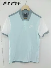 ◇ ◎ NIKE ナイキ バイカラー 半袖 ポロシャツ サイズS ホワイト ブルー グリーン系 メンズ  【1106010001248】