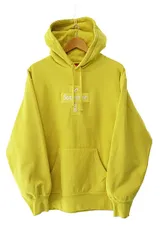 シュプリーム SUPREME 20AW Cross Box Logo Hooded Sweatshirt クロス ボックス ロゴ 刺繍 フーデッド スウェット シャツ プルオーバー パーカー M 黄 イエロー ブランド古着ベクトル 中古☆AA★250529