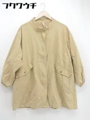 ◇ JUNOAH ジュノア ジップアップ 長袖 ノーカラー コート サイズM キャメルベージュ系 レディース 【中古】 【1106020002853】