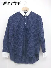 ◇ BARNYARDSTORM バンヤードストーム ストライプ 長袖 シャツ サイズ1 ネイビー レディース 【中古】 【1106020003959】