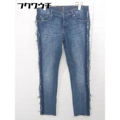 ◇ 7 For All Mankind Josefina Skinny Boyfriend カットオフ デニム スキニー パンツ サイズ26 ブルー系 レディース  【中古】 【1106030003673】