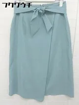 ◇ N. Natural Beauty Basic バックリボン 膝下丈 ナロー スカート サイズM グリーン ブルー系 レディース  【1106040007432】