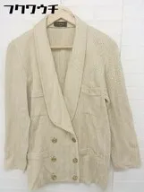 ◇ Andrea Grati by Leilian イタリア製 コットン ニット セーター 長袖 ジャケット サイズ42 ベージュ レディース 【1106030007947】