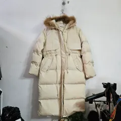 アイボリー ロング ダウン アウター