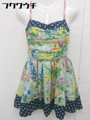 ◇ Lois CRAYON ロイスクレヨン 総柄 ミニ キャミソール ワンピース サイズ M グリーン系 ネイビー マルチ レディース  【1106080003272】