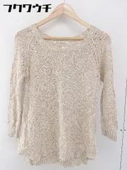 ◇ green label relaxing UNITED ARROWS リネン混 コットン ニット 長袖 セーター ベージュ ホワイト系 レディース  【1106080010379】