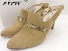 ◇ ◎ UNTITLED アンタイトル バックストラップ ポインテッドトゥ ミュール パンプス サイズ 23 1/2 キャメル レディース  【1106110002664】